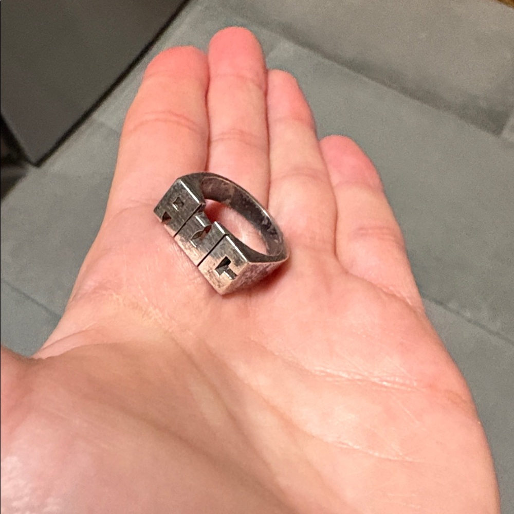 Silver Initial Ring Ajc - image 3